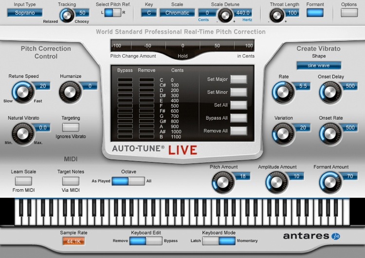 antares autotune evo settings for future vocals